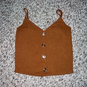 Brown Thin Straps Tank Medium